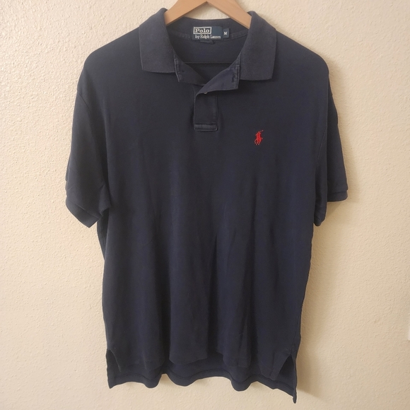 Polo Ralph Lauren Navy Embroidered Golf Polo Shirt Mens Medium - Picture 1 of 6